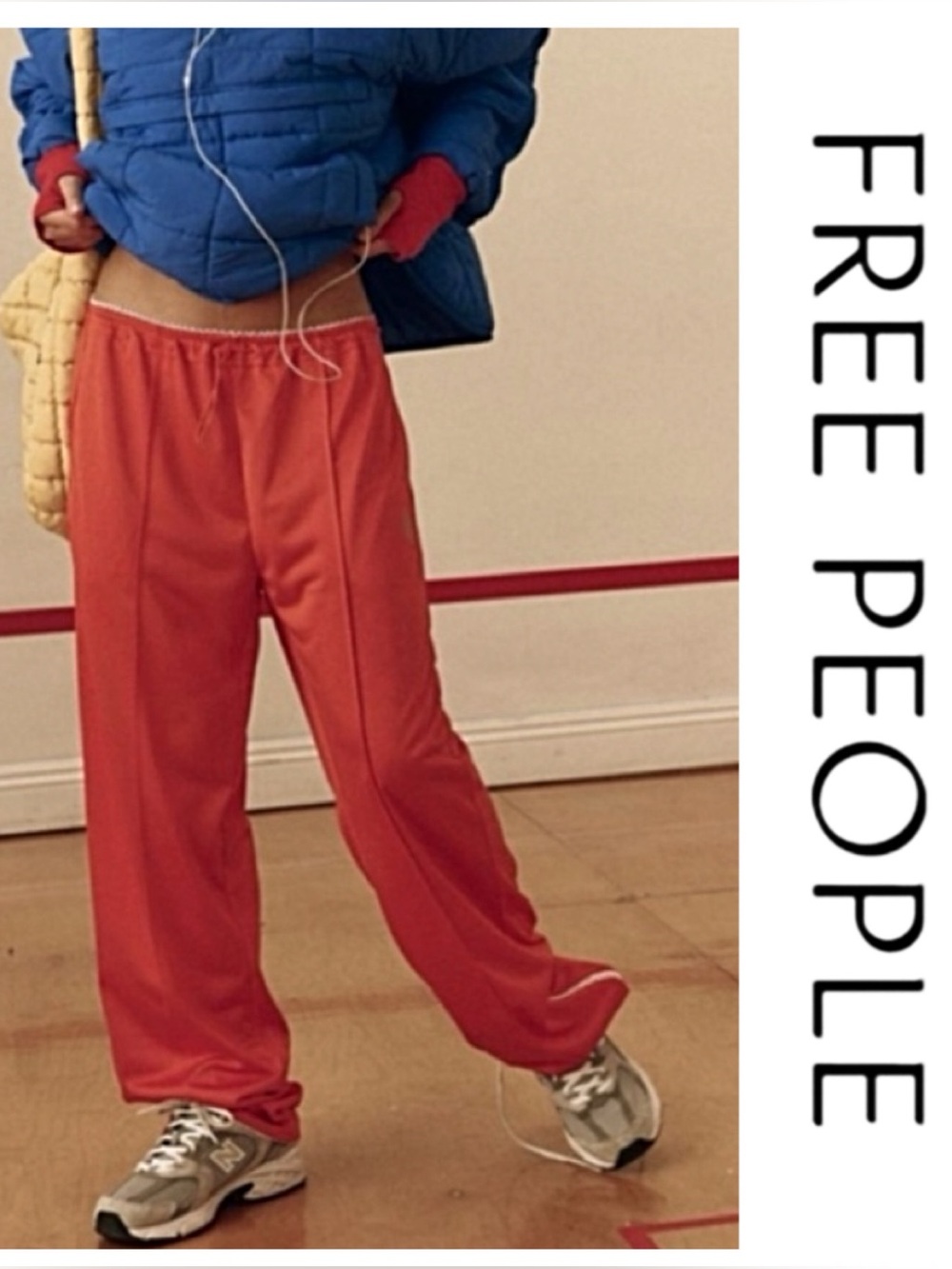 🚩NwT’s-$100 FREE PEOPLE Roll With It Pants M Relaxed Fiery Red Cool Casual Pants